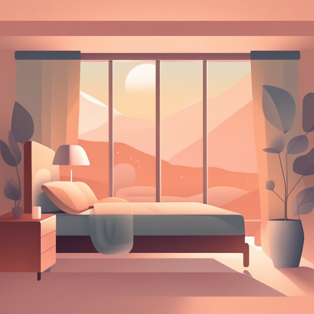 따뜻하고 아늑한 호텔 객실과 겨울 풍경을 보여주는 이미지