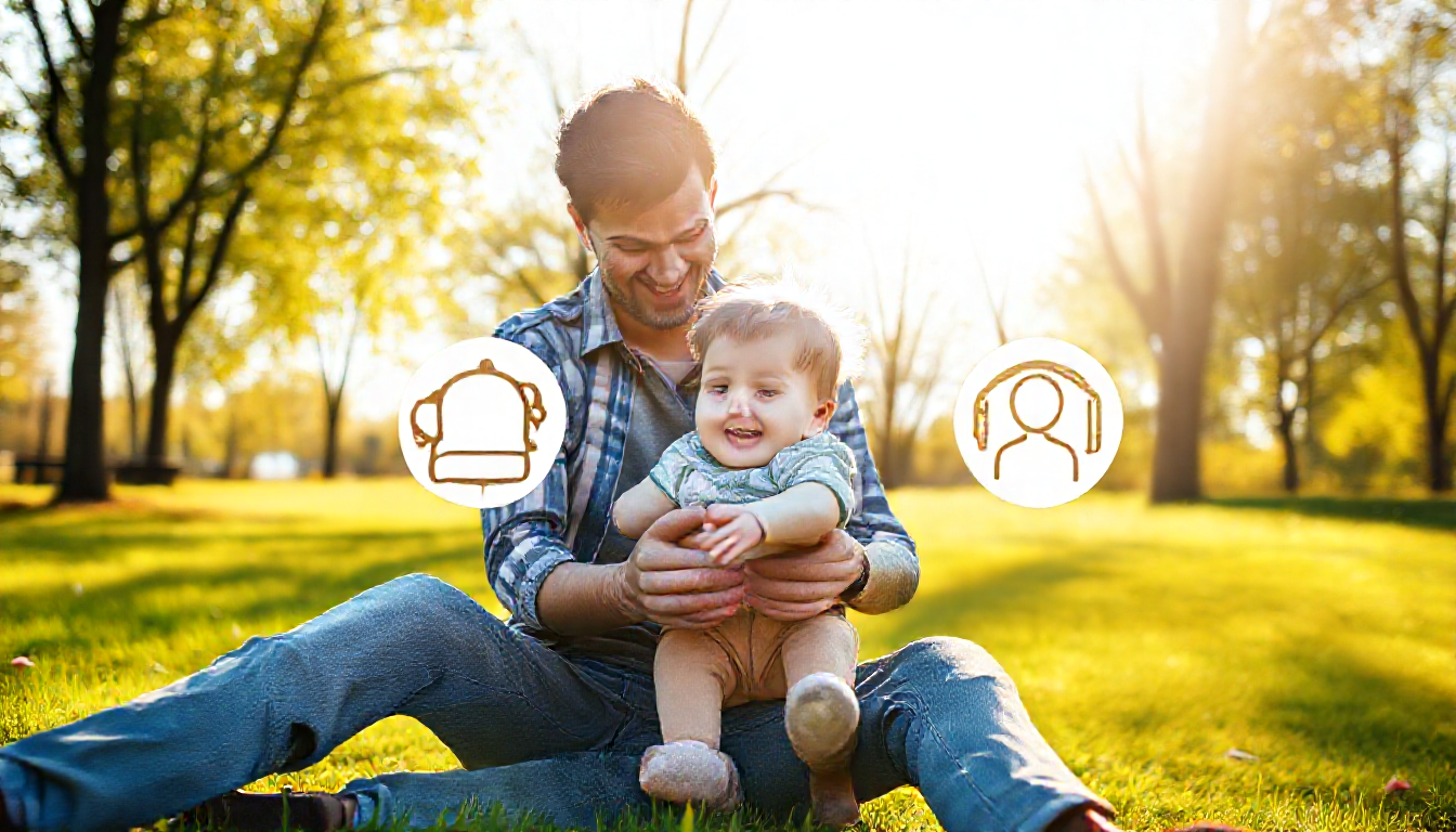 아빠의 육아 참여를 응원하는 따뜻한 가족 사랑 이미지