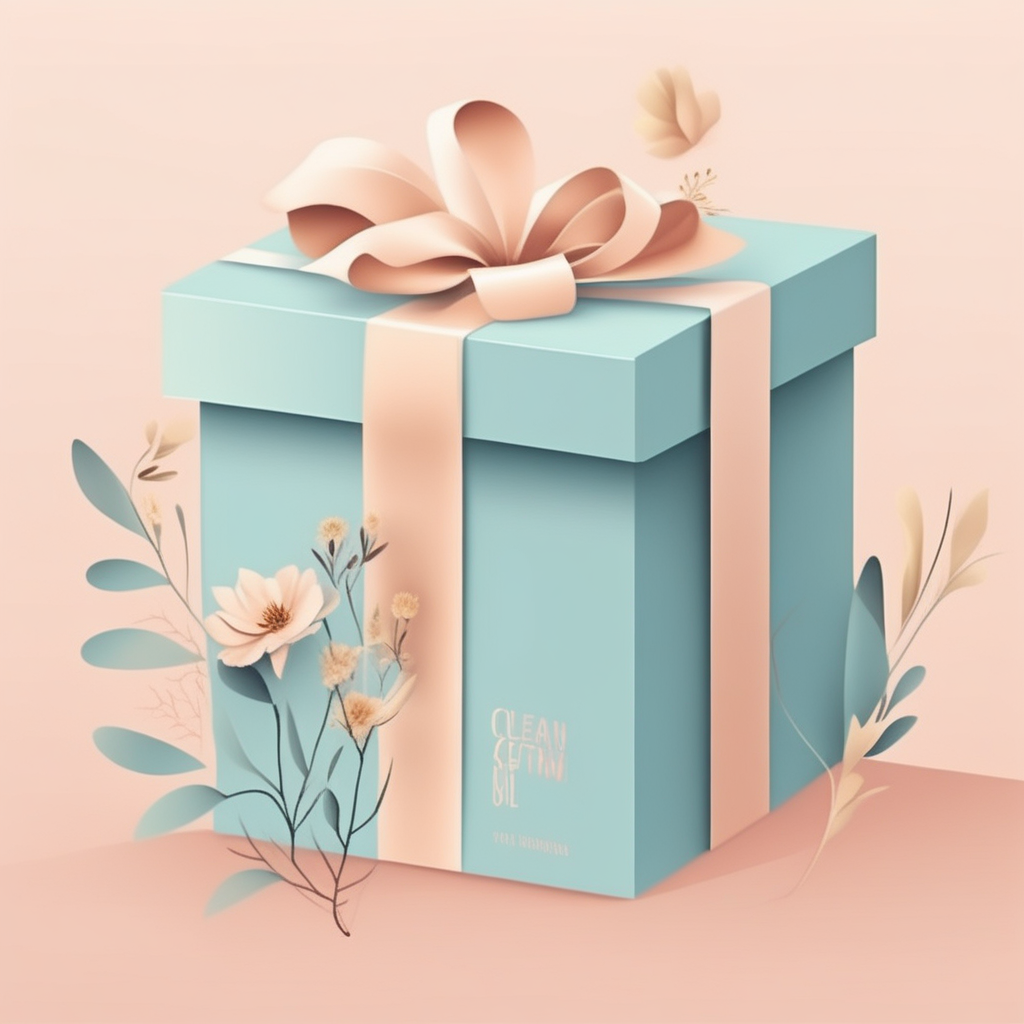 정성스럽게 포장된 선물 박스와 우아한 리본, 마른 꽃 장식의 이미지