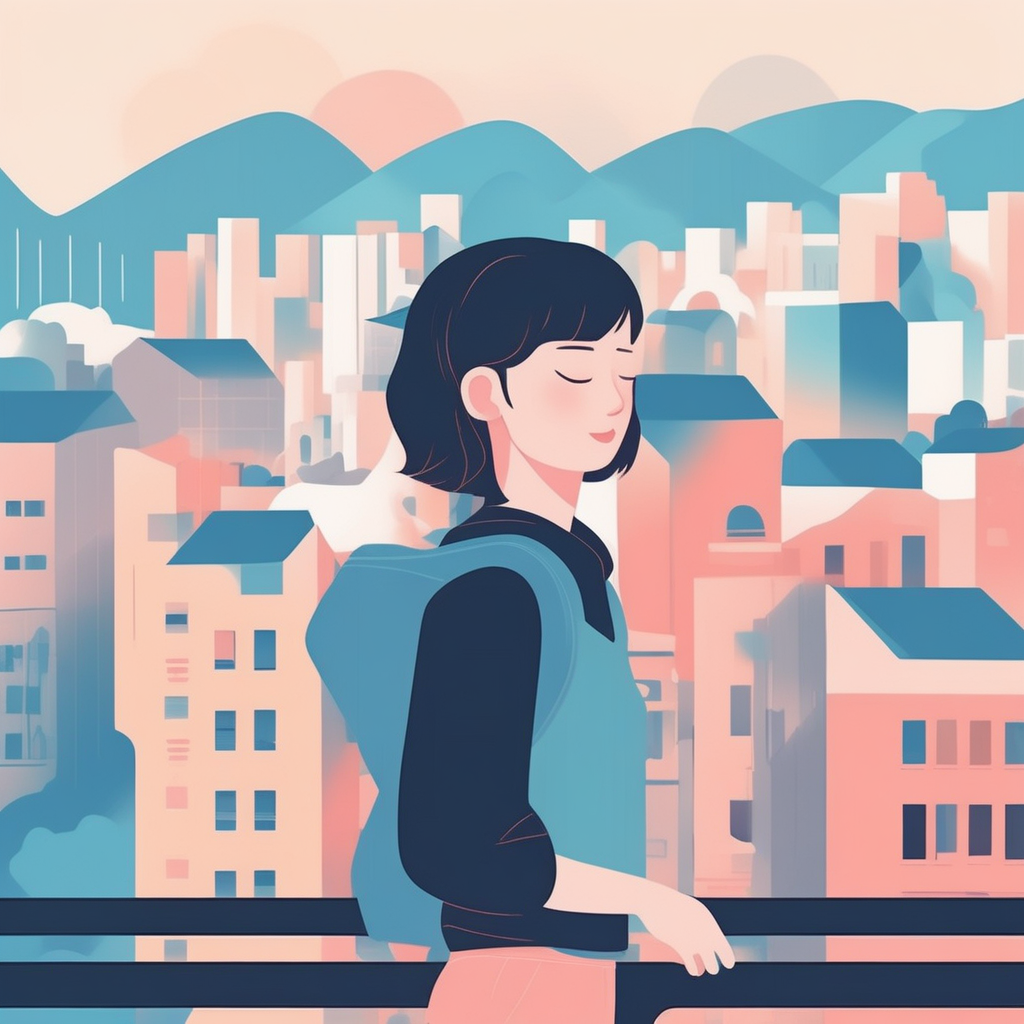 서울 청년 주거 지원이 청년에게 희망과 안정감을 주는 이미지를 표현한 일러스트