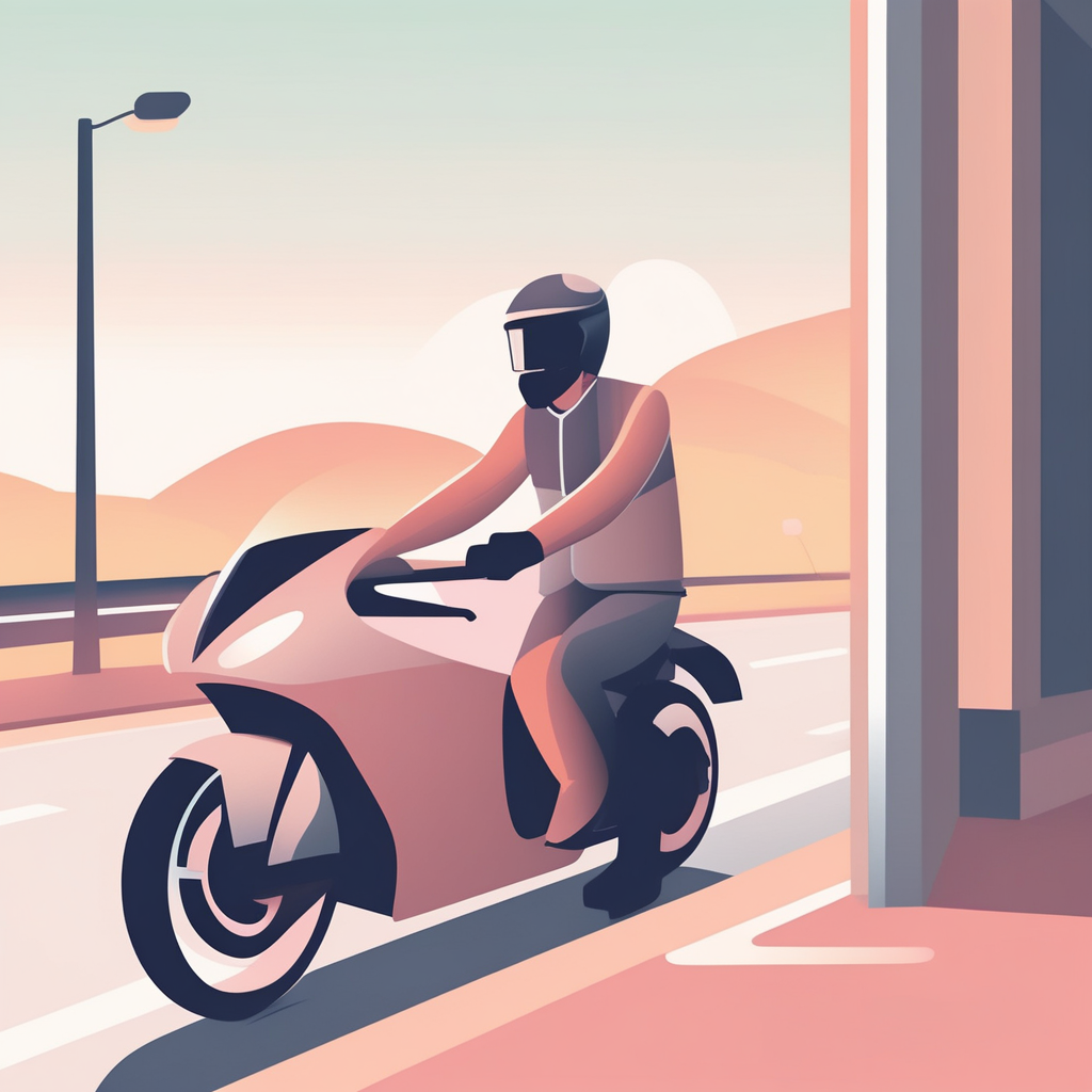 A필러 사각지대를 숄더 체크로 확인하는 운전자와 자전거 바이크 모습의 이미지