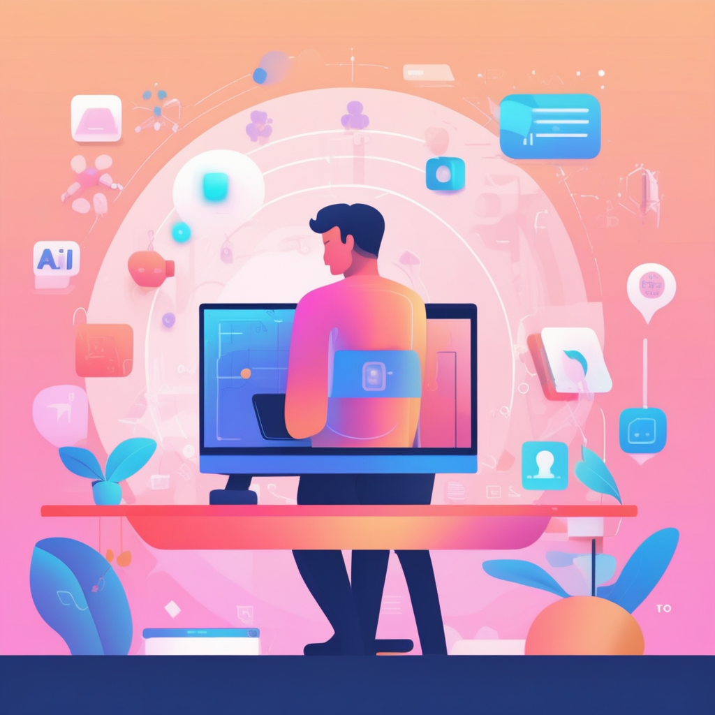 AI 디지털 상품 제작을 시작하는 창의적인 사람과 성공을 상징하는 이미지