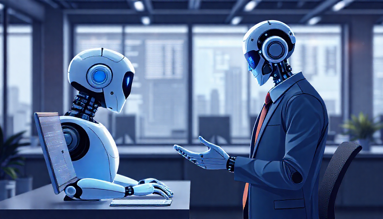 2025년 지능형 AI 비서가 사람처럼 업무를 돕는 모습