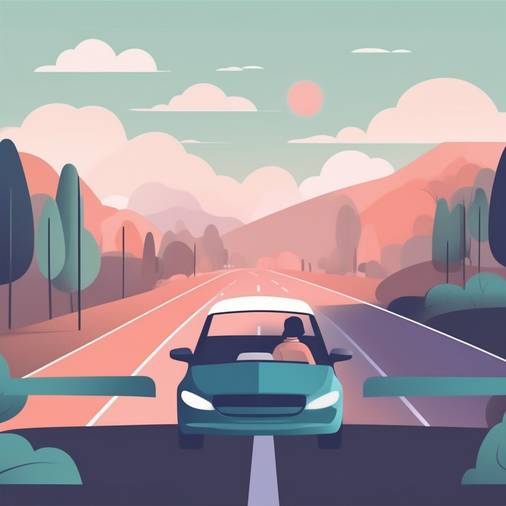 다른 자동차를 운전하는 사람과 안전한 운전 환경을 나타낸 이미지