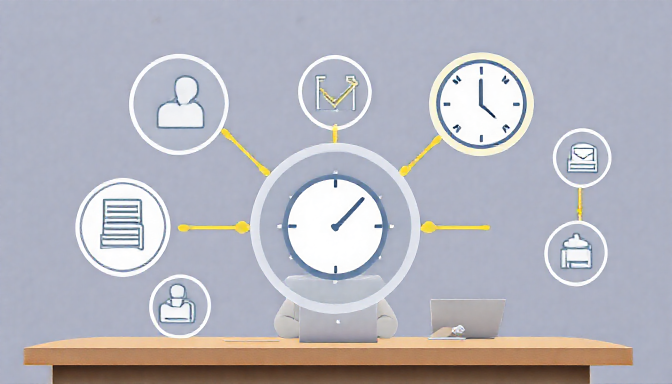 업무 효율성 및 표준화를 표현하는 다양한 구성원이 협력하는 인사총무 업무 이미지