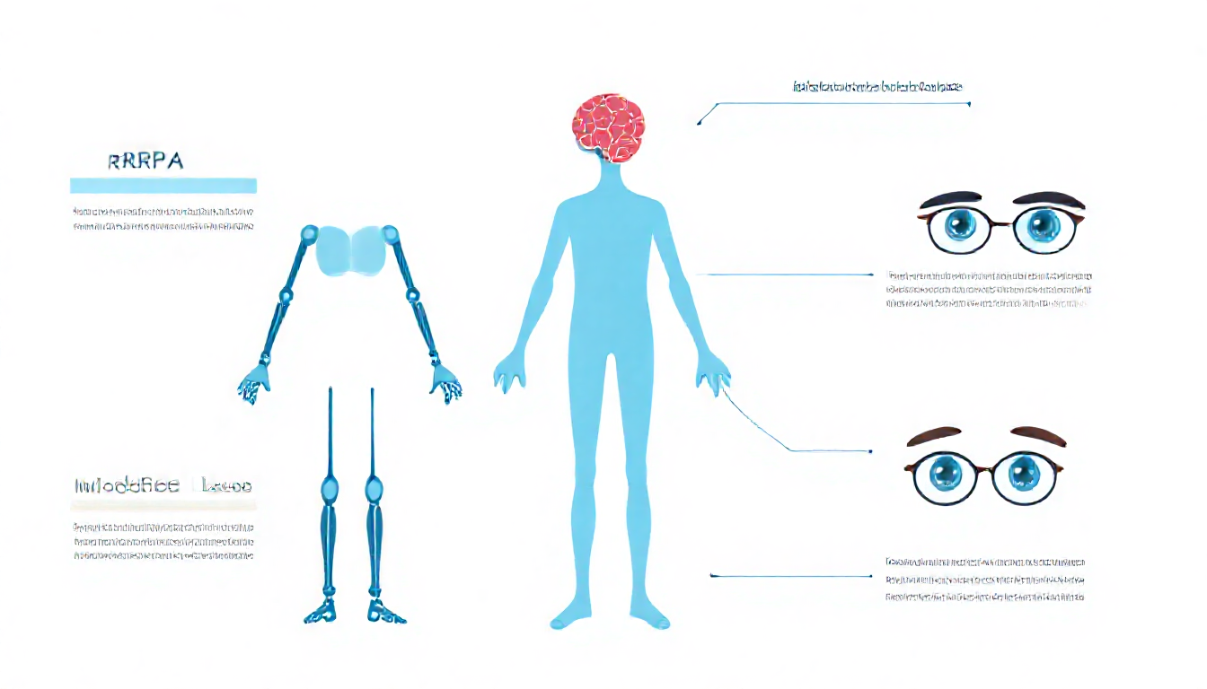 AI 업무자동화를 구성하는 기술들을 인간의 신체 부위에 비유하여 각 기술의 역할을 보여주는 인포그래픽