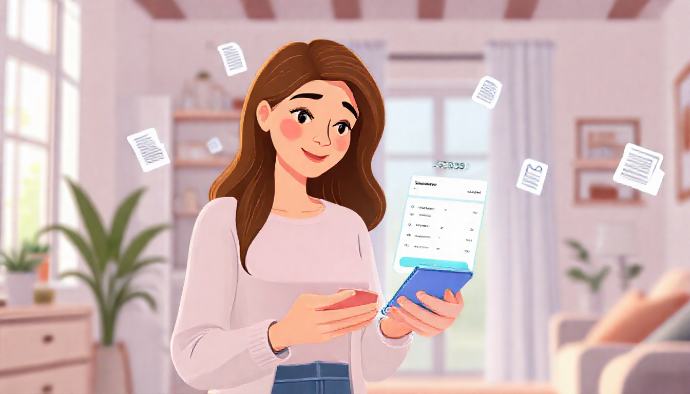 임신바우처 사용 및 잔액 확인 방법을 보여주는 스마트폰 사용 이미지