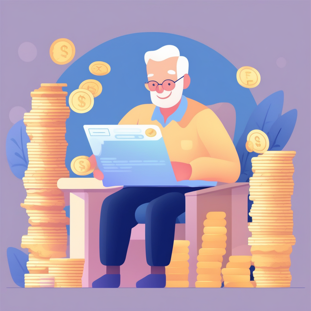 비과세종합저축 절세 혜택을 누리는 고령자 일러스트레이션