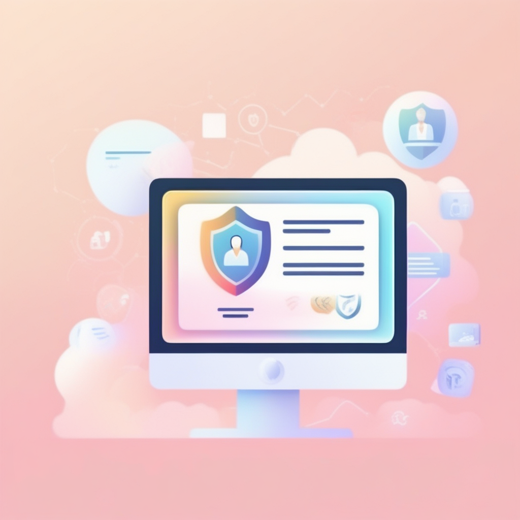 온라인 기초연금 신청 화면과 인증서 로그인, 오류 해결 아이콘이 포함된 일러스트