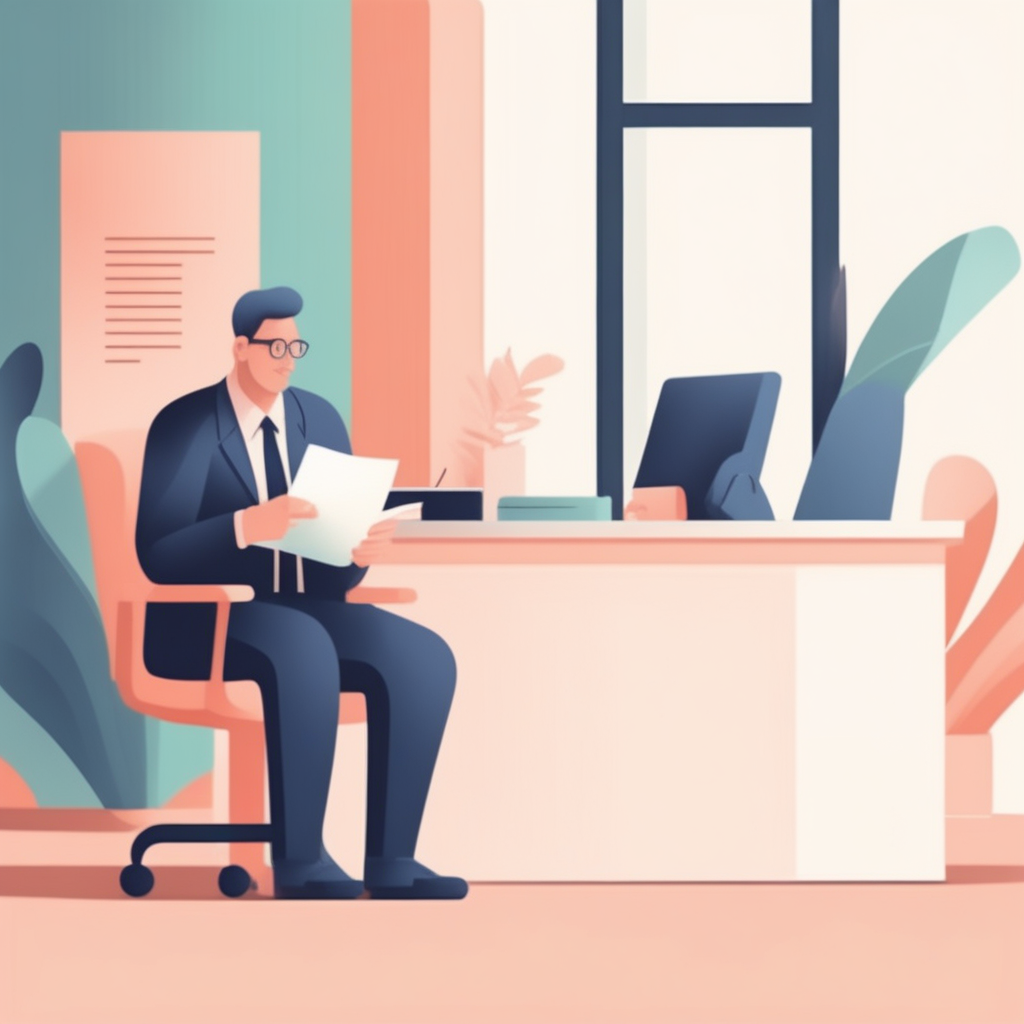 등기소 방문 시 서류 제출과 절차를 표현한 그림