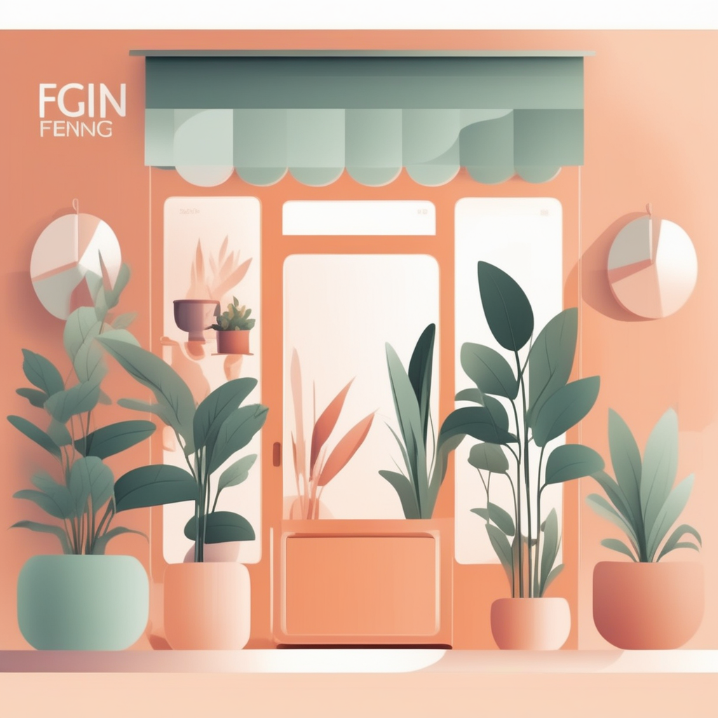 따뜻하고 성공과 번영을 상징하는 풍수 소품으로 꾸민 비즈니스 점포 인테리어