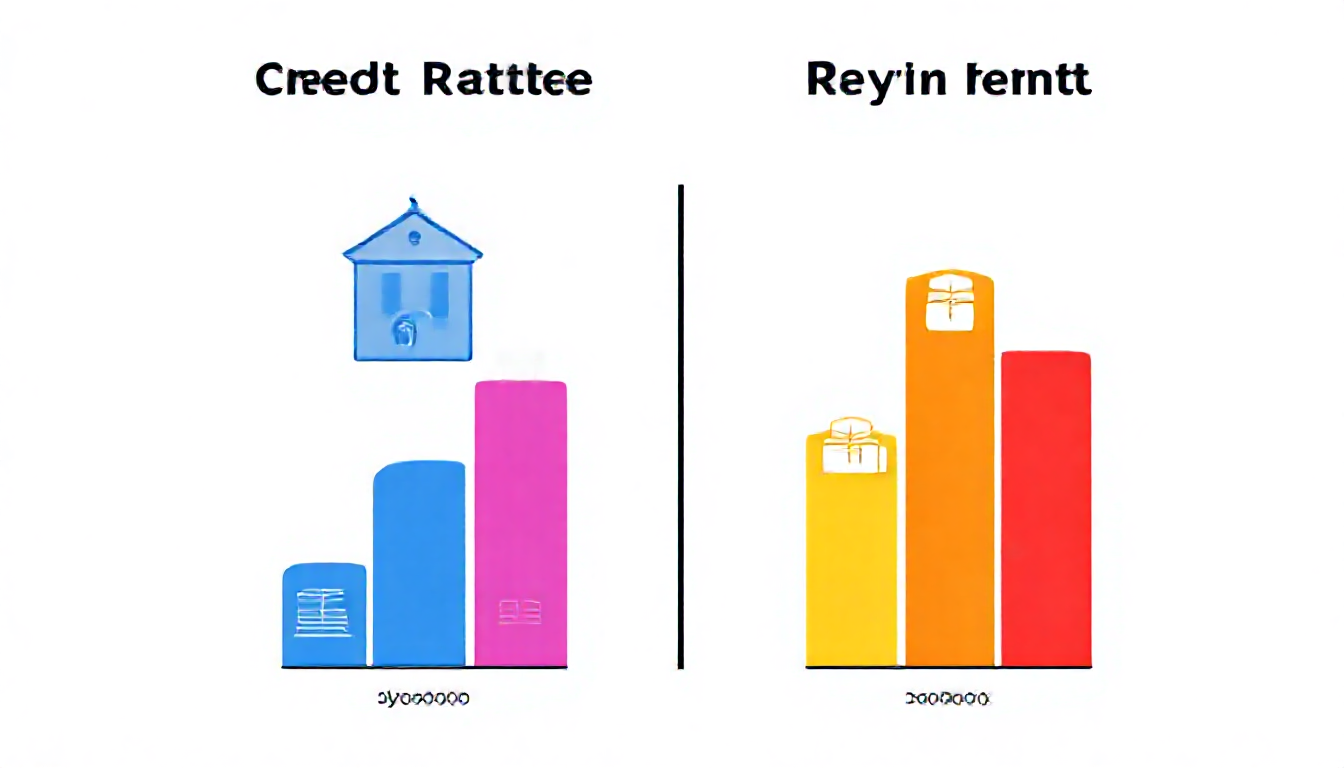 NICE와 KCB 신용평가사 간 차이점을 아이콘으로 표현한 비교 차트 이미지