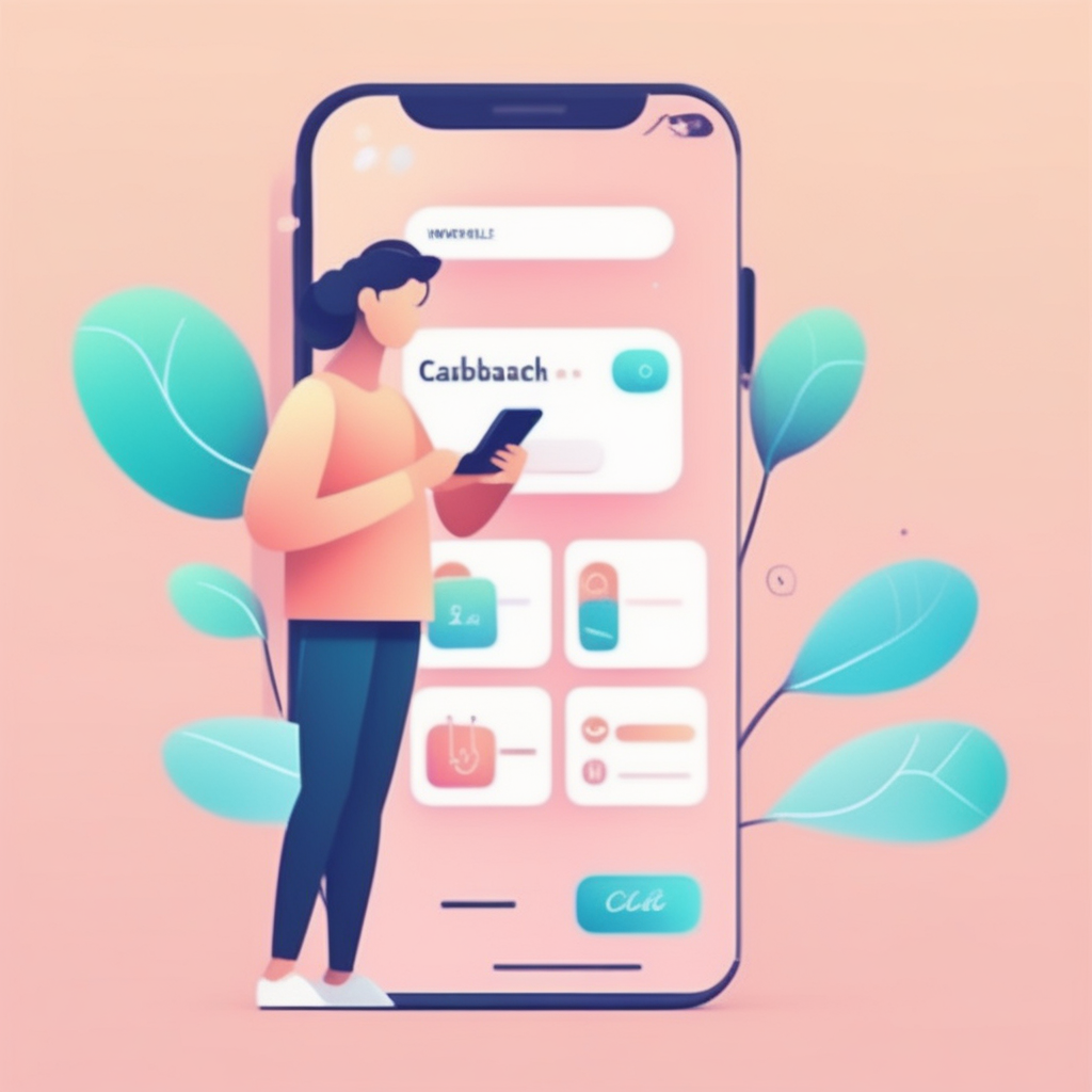 상생페이백 신청을 위해 모바일 앱에서 간단히 신청하는 단계별 과정 일러스트