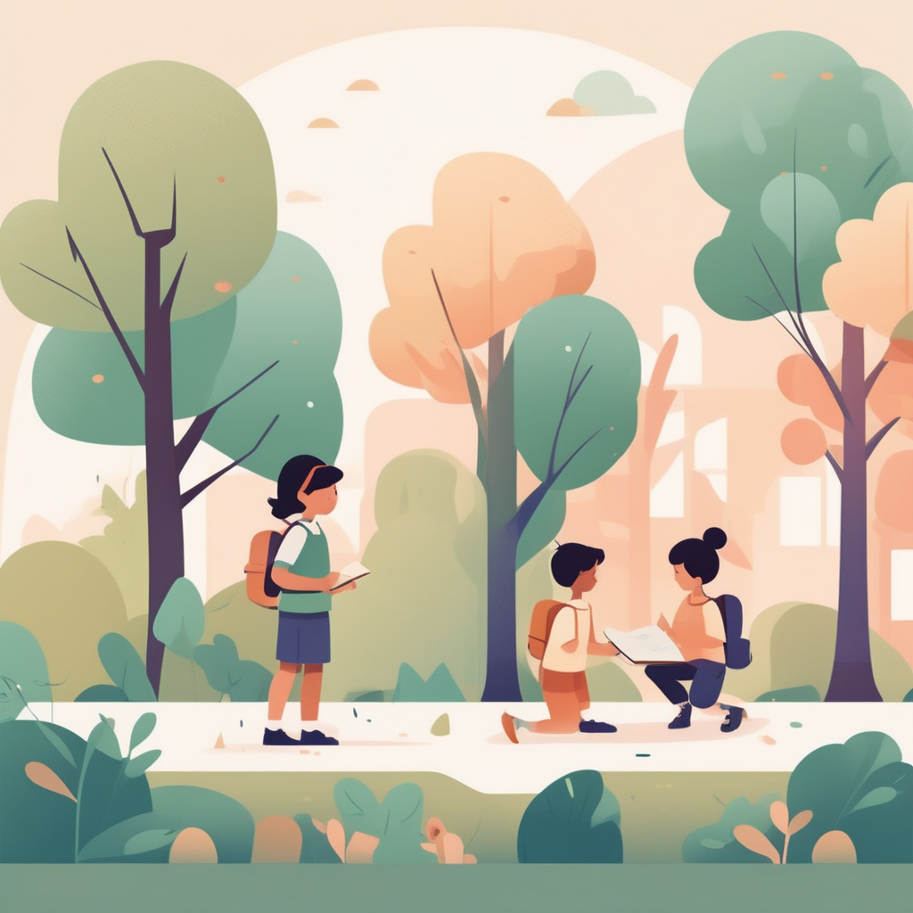 도시의 교육 환경과 전원의 자연 친화적 교육 환경을 대비하는 이미지