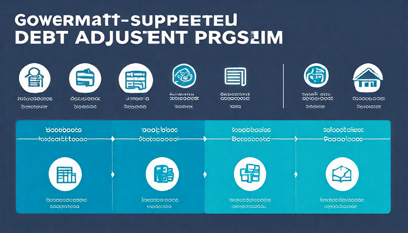 정부지원 채무조정 제도의 이자율 인하, 상환기간 연장, 원금 감면을 아이콘으로 표현한 로드맵 인포그래픽