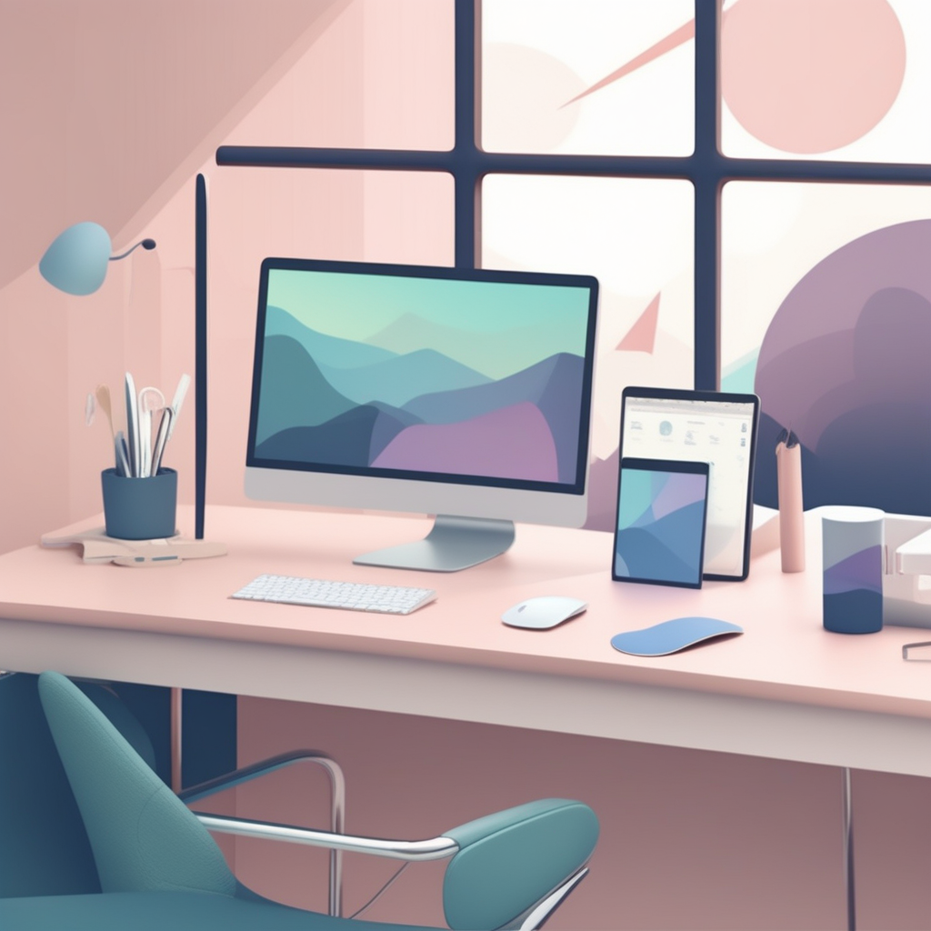 고급스러운 사무용 답례품들을 깔끔하게 놓은 책상 위 모습