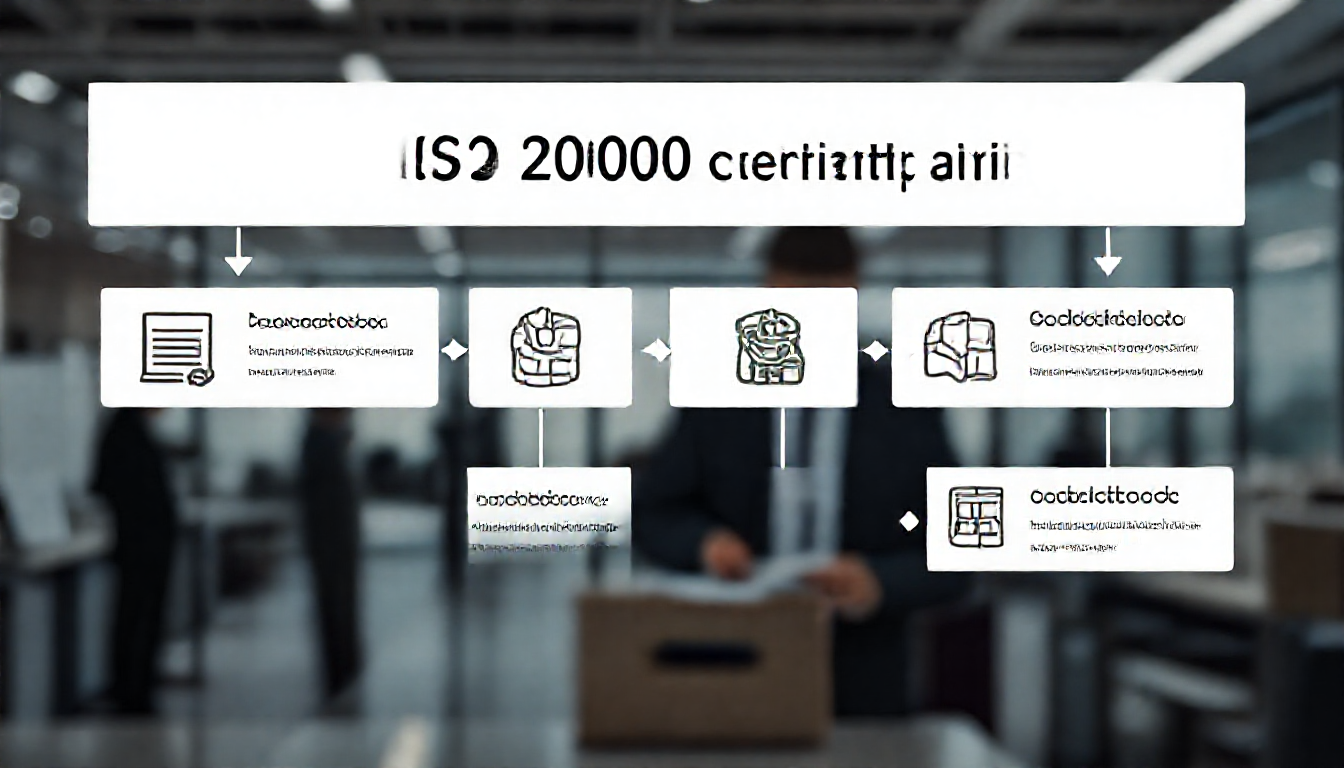 단계별 ISO 22000 인증 심사 절차를 설명하는 이미지