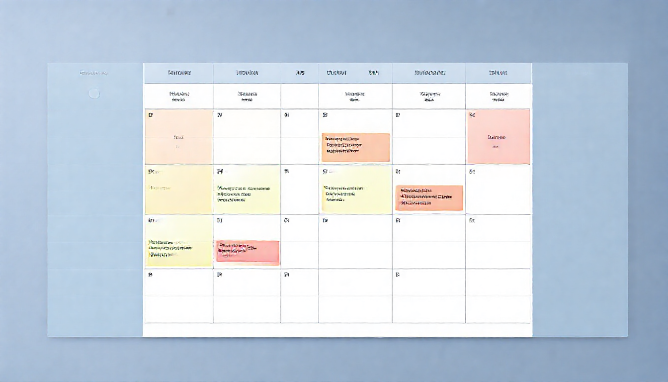 월별 연간 인사총무 업무를 체계적으로 계획하는 일정표 모습