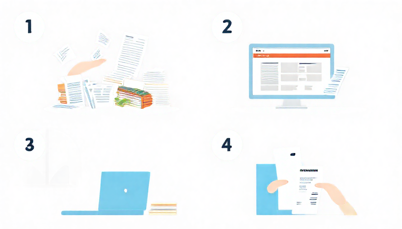 세금 환급 절차 4단계를 도식화한 이미지