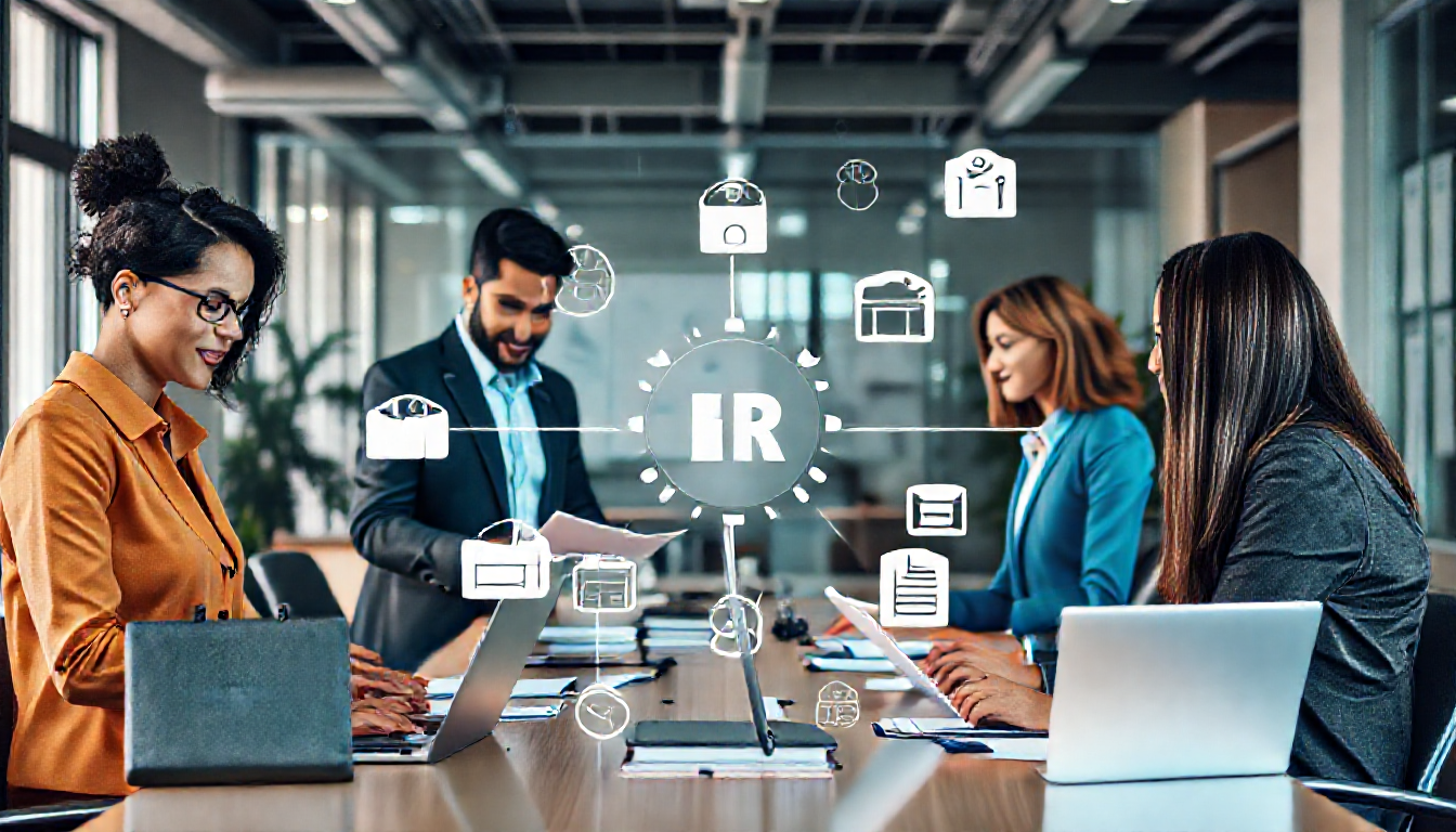 중소기업 인사총무 팀 업무 환경을 실사 스타일로 표현한 이미지