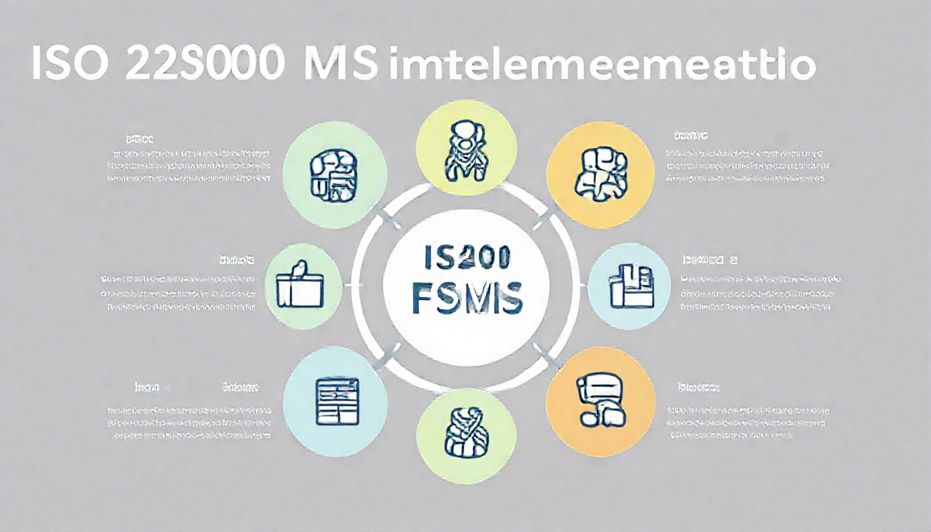 ISO 22000 FSMS 구축 6단계 절차를 시각적으로 설명하는 인포그래픽 이미지