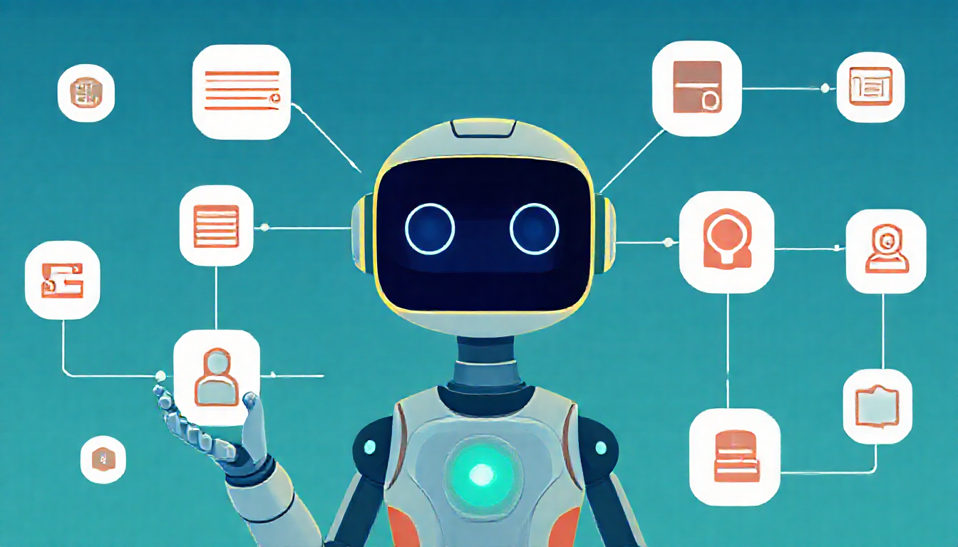 스스로 일하는 AI 에이전트가 여러 마케팅 도구와 앱을 연동해 자동으로 업무를 수행하는 모습