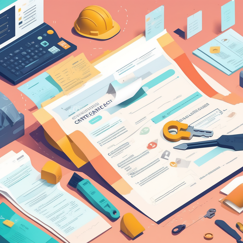 건축 계약서와 주요 계약 조건 체크리스트 일러스트