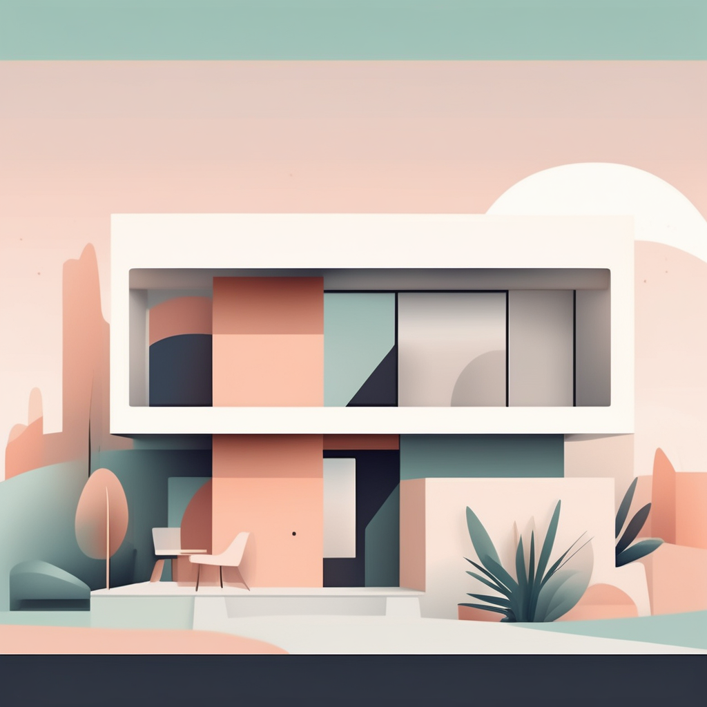 2025년 인기 주택 모던, 내추럴, 미니멀리즘 스타일 외관 일러스트