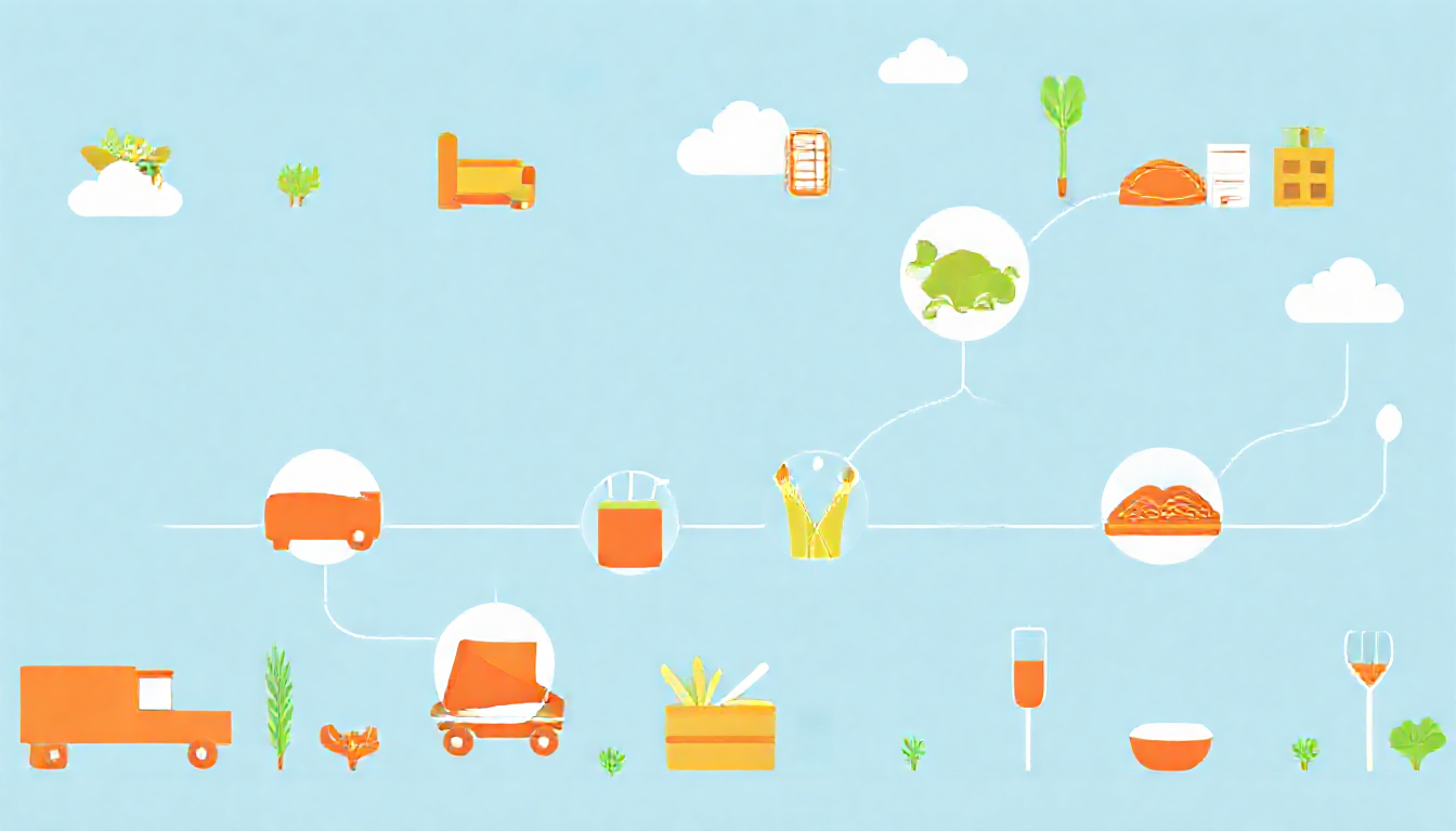 식품 공급망 전체를 나타내는 글로벌 식품 안전 관리 시스템 이미지