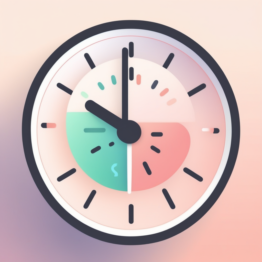 뽀모도로 타이머와 집중, 휴식 사이클을 나타낸 일러스트