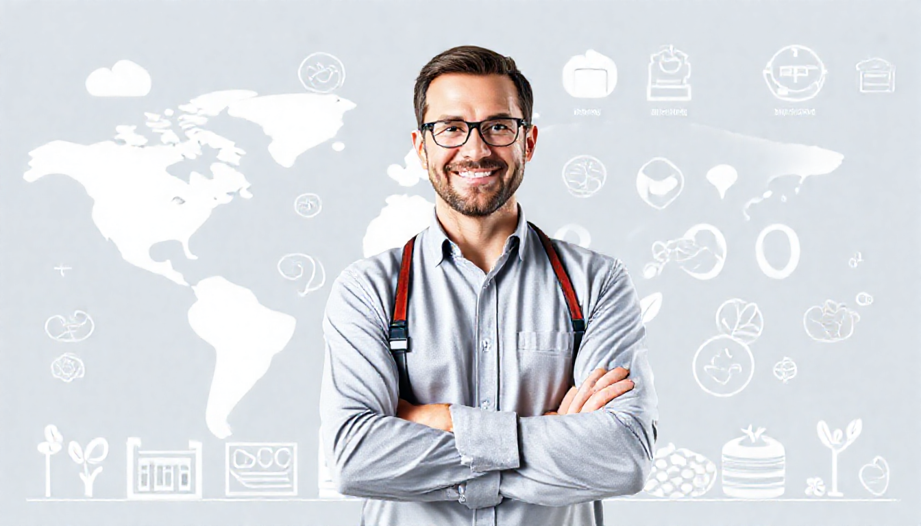 ISO 22000 인증을 통한 지속 가능한 경쟁력과 글로벌 시장 진출을 상징하는 이미지