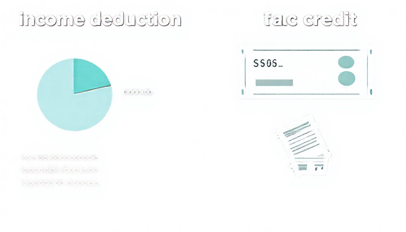 소득공제와 세액공제의 원리 및 차이를 설명하는 인포그래픽 이미지
