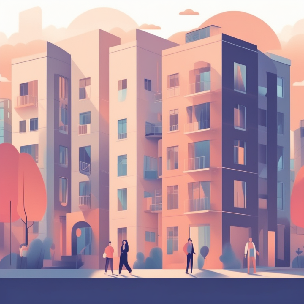 높은 아파트와 상속된 집, 상속세 개념을 보여주는 가족 이미지