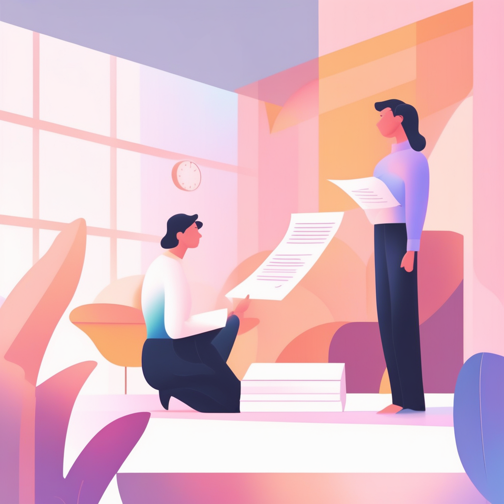 분양계약 해지 시 냉정한 법적 검토와 신중한 판단을 상징하는 이미지