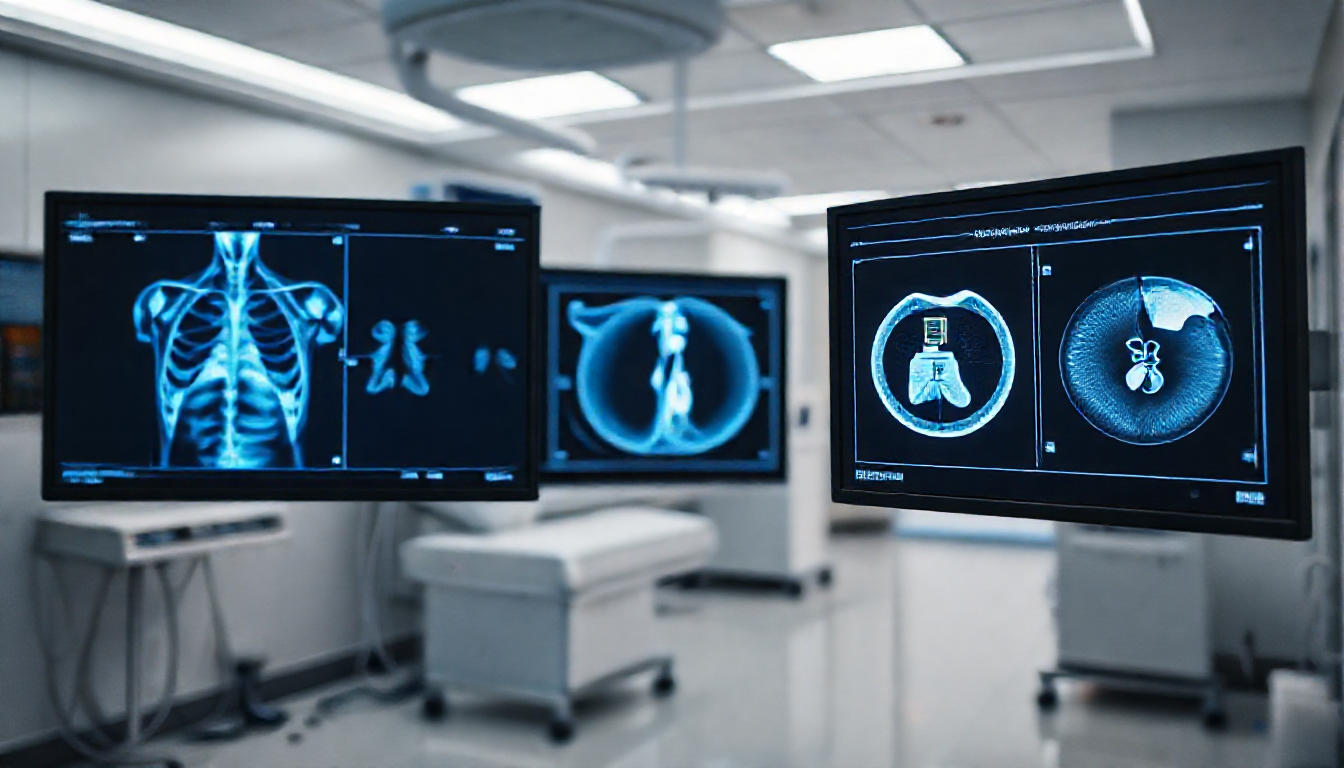 AI 정밀 의료 및 진단 성공 사례를 나타내는 병원 의료장비 이미지