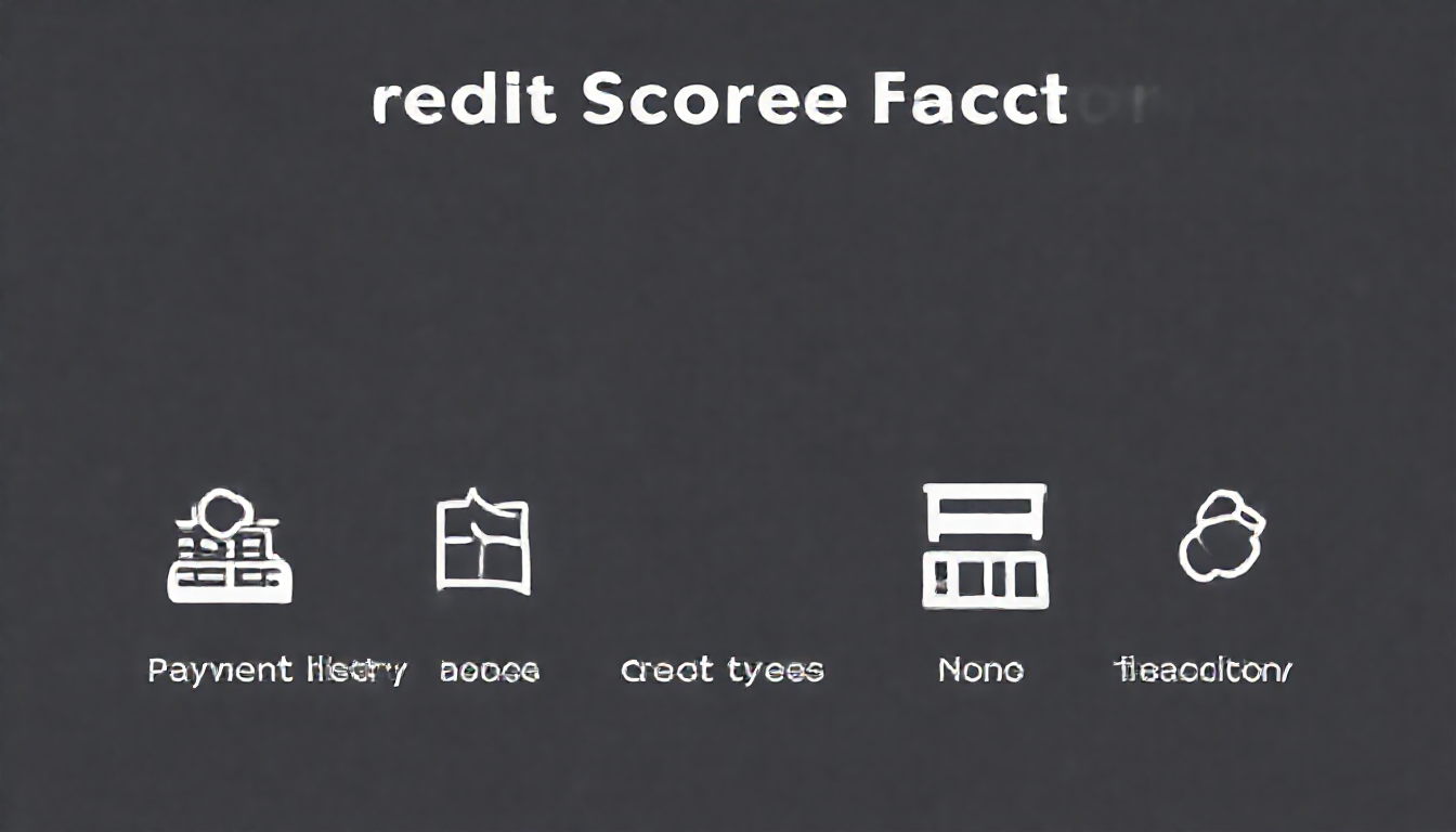 신용 점수를 결정하는 다섯 가지 핵심 요인을 나타내는 아이콘 이미지