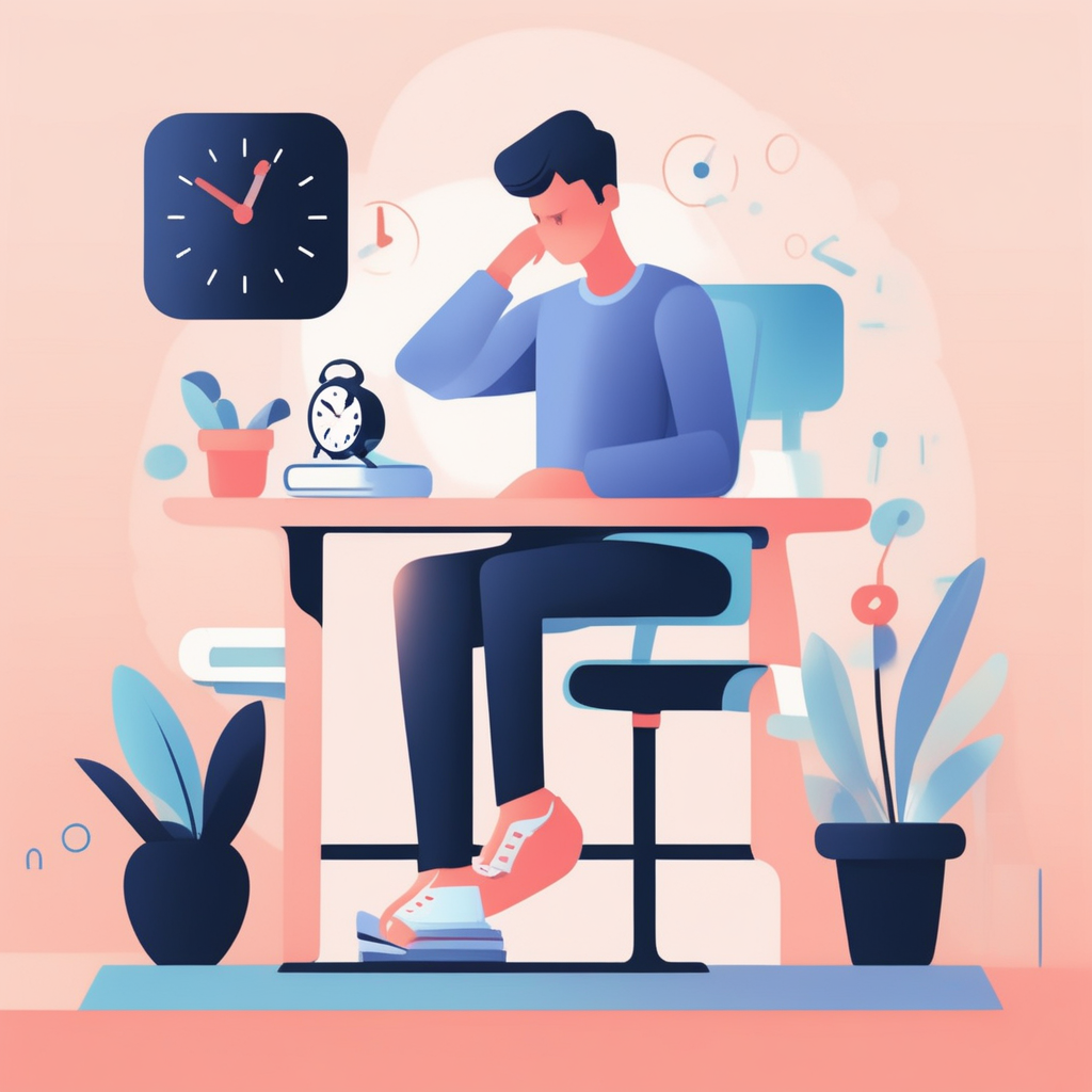 작은 습관과 동기 부여를 시각화한 집중하는 학생 일러스트