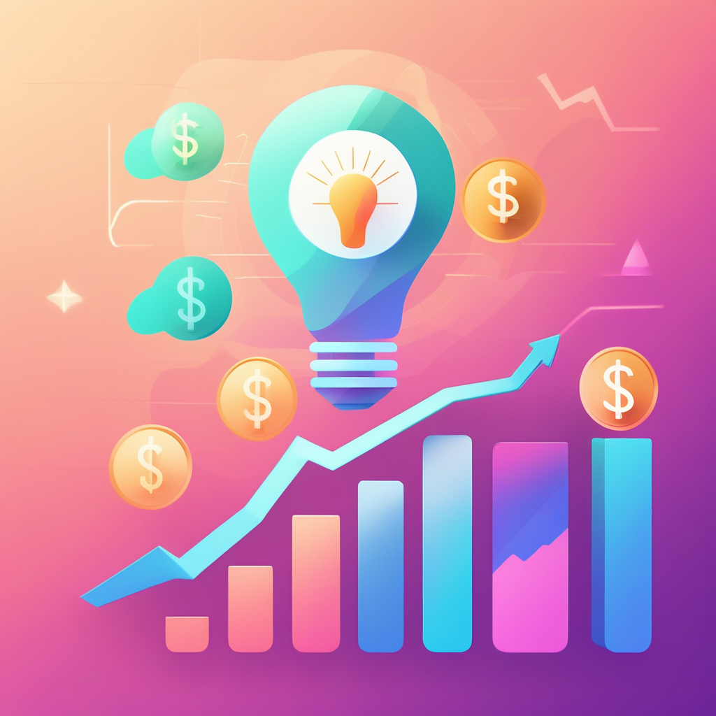 성공적인 공모주 투자를 상징하는 성장 그래프와 투자 아이디어 이미지