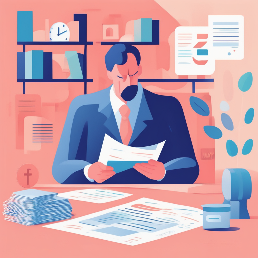 5월 종합소득세 신고를 걱정하는 자영업자 이미지