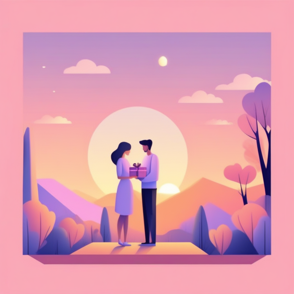 서프라이즈 선물 증정 순간을 포근하고 따뜻하게 표현한 이미지