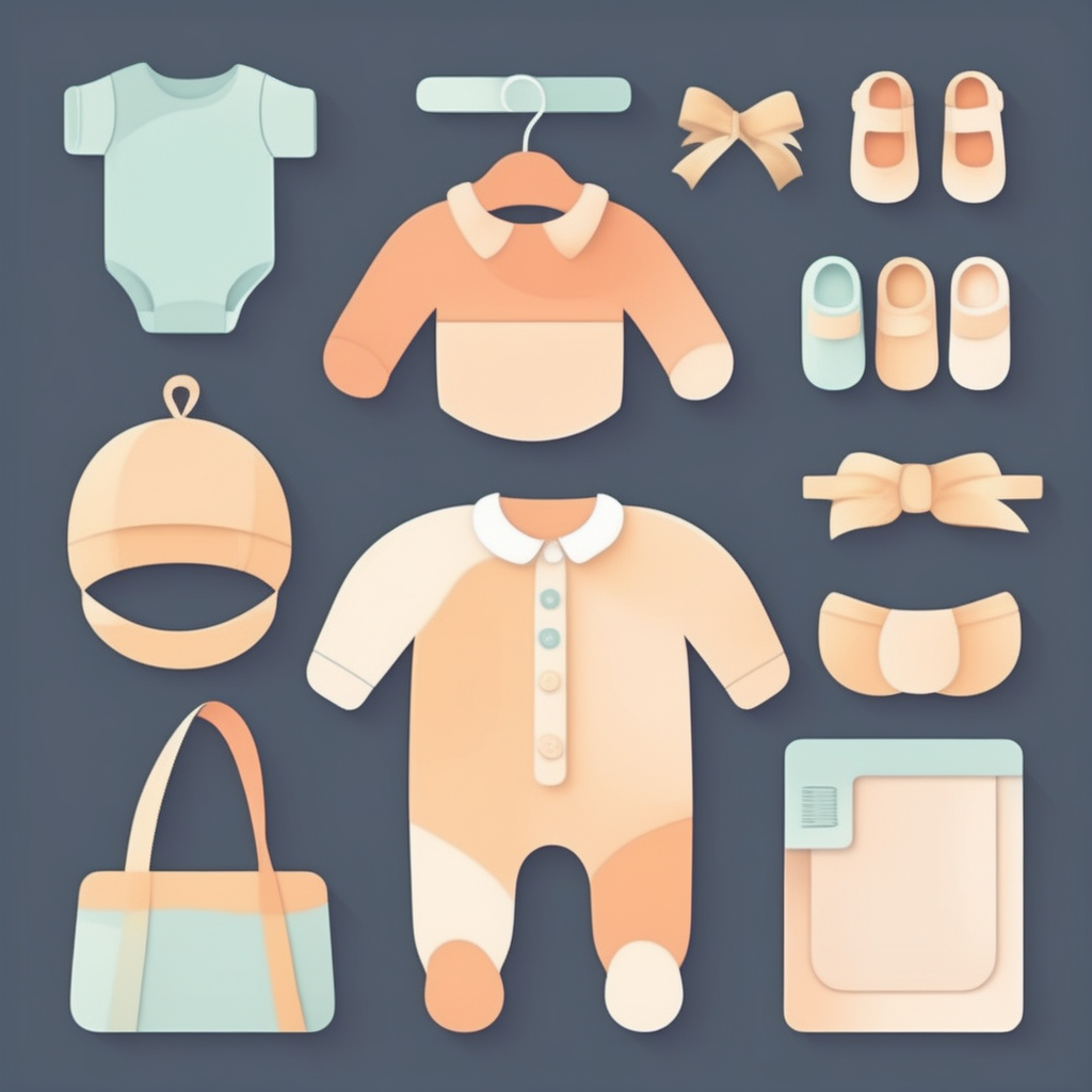 첫 출산 이용권과 관련된 유아용품 및 바우처 카드 이미지