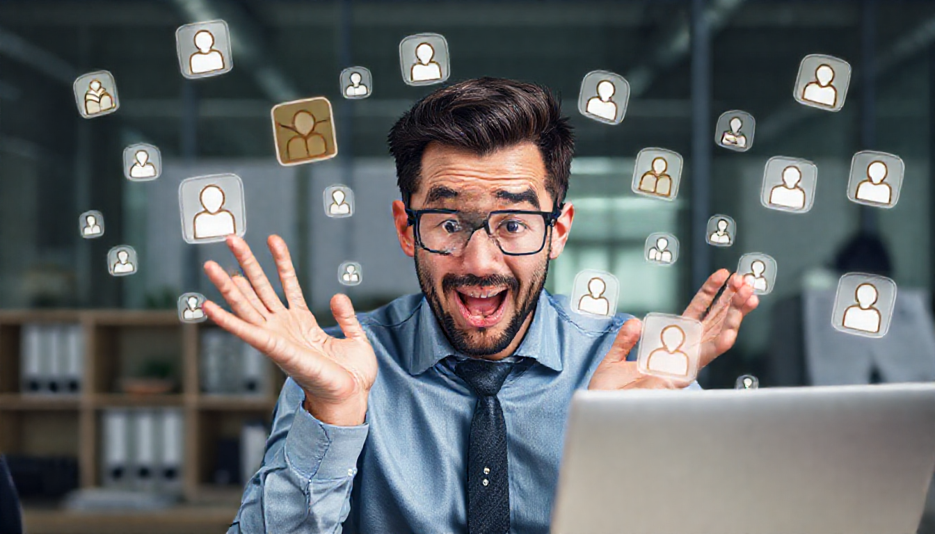 중소기업 인사총무 담당자가 다양한 업무를 동시에 처리하며 우선순위를 조절하는 모습