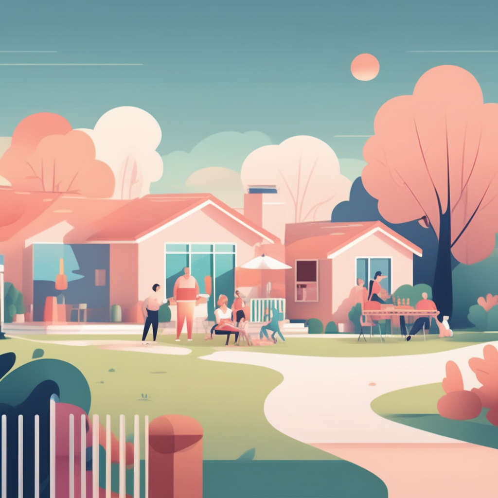 전원생활의 여가와 커뮤니티 활동과 도시 아파트 여가 및 커뮤니티 시설을 비교하는 이미지