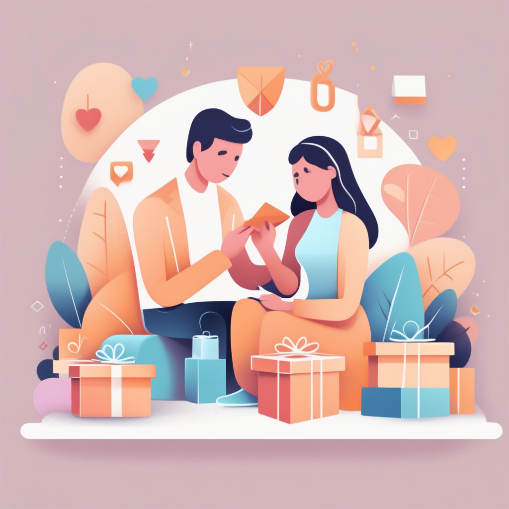 결혼 준비 중 답례품 고민을 해결하는 예비부부 모습