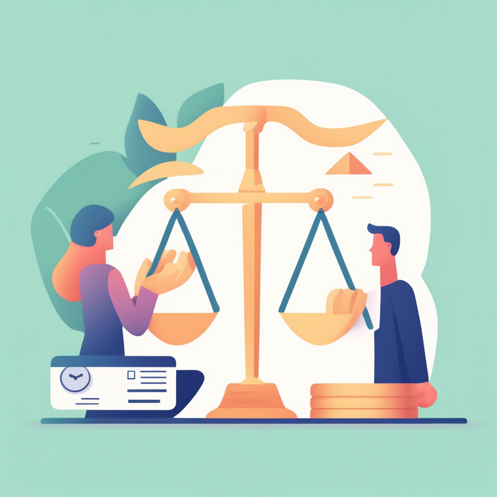 상속세 공제 항목을 저울에 올려 균형 맞추는 이미지